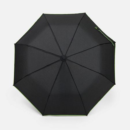 Зонт складной Edgeline, черный с зеленым