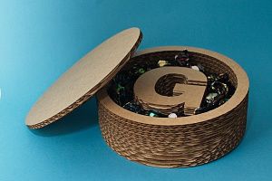 Круглая подарочная многослойная коробка со съемной крышкой 