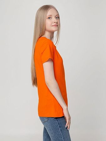 Футболка женская T-bolka Lady, оранжевая, размер S v2