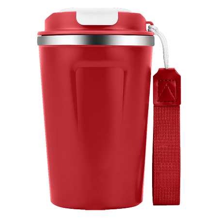 Термокружка Zencup вакуумная, стальная, 380 мл, красная