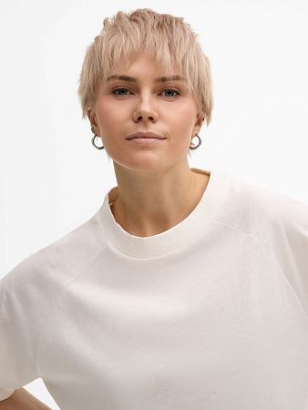 Футболка унисекс оверсайз T2, молочно-белая, размер M/L