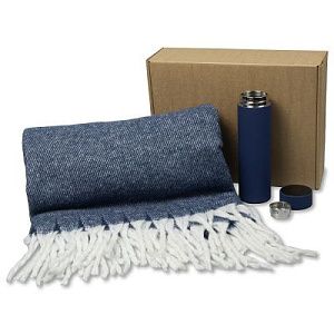 Набор подарочный Solution Duo (плед Super Soft Nature, термокружка "Urban"), синий