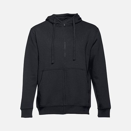 Толстовка мужская на молнии с капюшоном Amsterdam, черная, размер XL