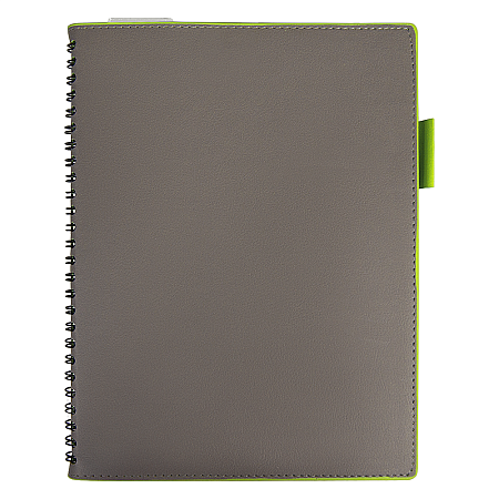 Ежедневник Flexy Verde Sivilia B5 на пружине, серо-салатовый, недатированный, в гибкой обложке