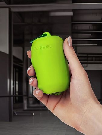 Охлаждающее полотенце Narvik в силиконовом чехле, зеленое яблоко