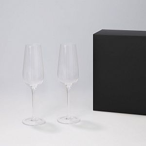Подарочный набор 2 бокала для шампанского Blanche в черной коробке