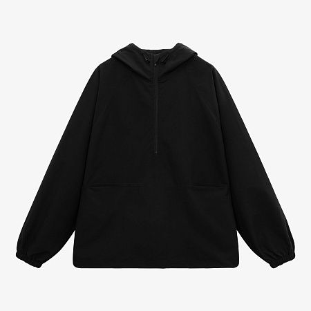 Ветровка (анорак) оверсайз унисекс RISSMAN, черная, размер XS/S