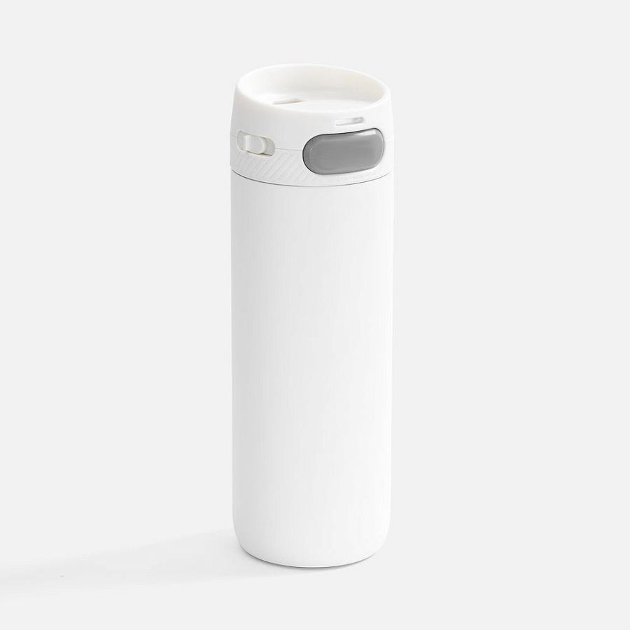 Термостакан X1 с цветной кнопкой, белый с серым