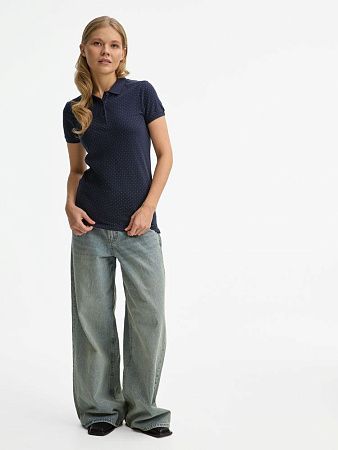 Рубашка поло женская Brandy Women, темно-синяя с белым, размер XL