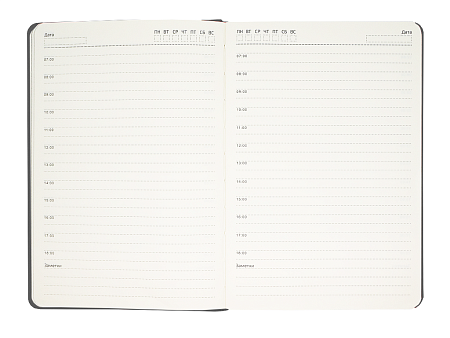 Ежедневник Flexy Latte А5, серый с серым срезом, недатированный, в гибкой обложке