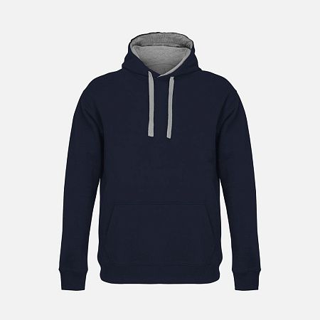 Худи унисекс Cameron, темно-синее с серым, размер XL