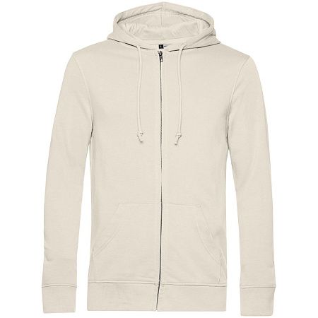 Толстовка на молнии с капюшоном унисекс BNC Inspire (Organic), молочно-белая, размер XS