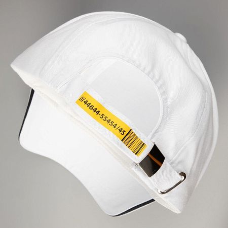 Бейсболка Canopy, белая с темно-синим кантом