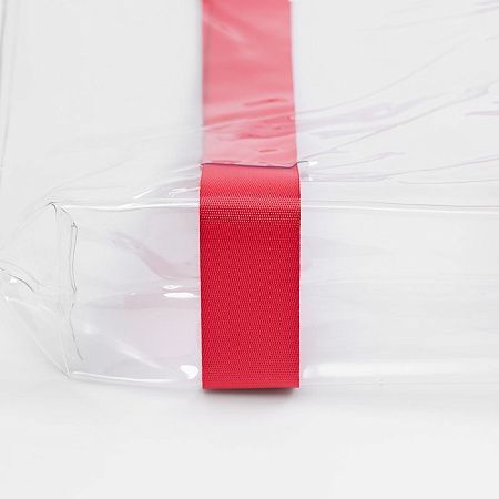 Шопер Clear Fest, ver.2, прозрачный с красными ручками