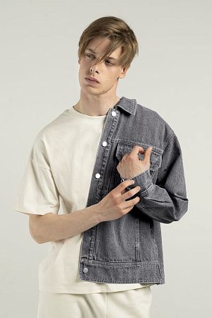 Куртка джинсовая O2, серая, размер XL/2XL