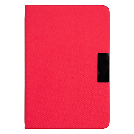 Блокнот А5 Hobard, в твердой тканевой обложке c резинкой в линейку, красный