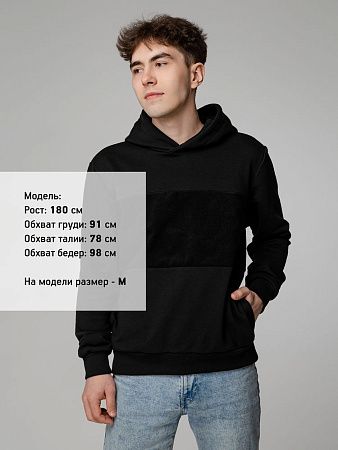 Худи унисекс Patch Catcher со вставкой из липучки, черное, размер S