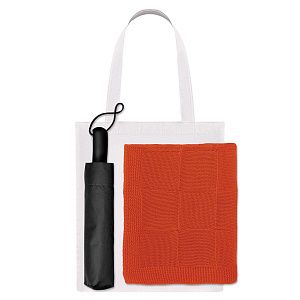 Подарочный набор Леванте (Levante), оранжевый (зонт, плед, шоппер)