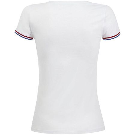 Футболка женская Rainbow Women, белая с ярко-синим, размер L