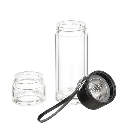 Бутылка стеклянная с двойными стенками Терсо (Terso), черная