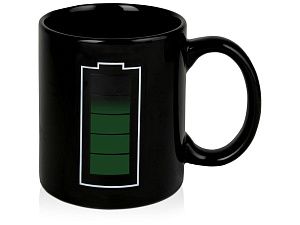 Кружка «Зарядка», цвет: черный