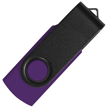 Флеш накопитель USB 2.0 Twister Сolor Mix 16GB, пластик Софт Тач/металл, фиолетовый/черный