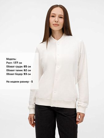 Бомбер унисекс Nuppu, молочно-белый, размер S