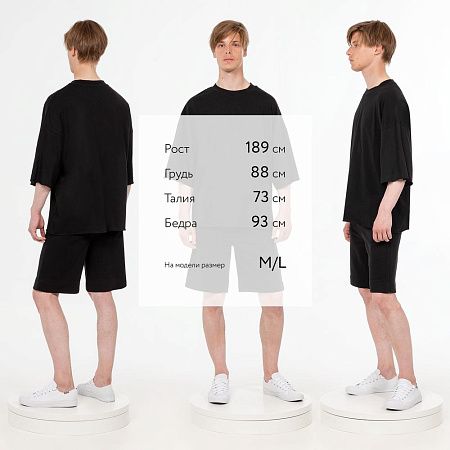 Футболка унисекс оверсайз T1, черная, размер XS/S