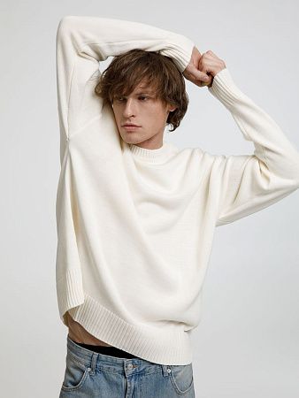 Джемпер оверсайз унисекс Stated в сумке, белый (молочный), размер S/M