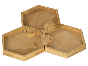 Набор костеров-менажниц в форме пазла «Sota», цвет: натуральный