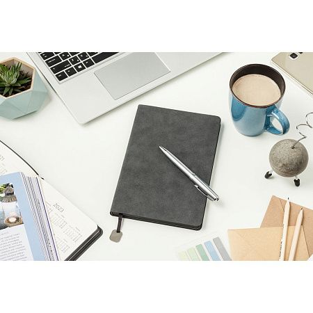 Ежедневник Flexy Nuba А5, темно-серый, недатированный, в гибкой обложке