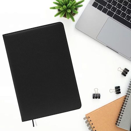 Ежедневник City Buffalo А5, черный, недатированный, в твердой обложке с поролоном