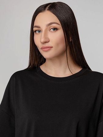 Футболка унисекс оверсайз Crosstown, черная, размер M