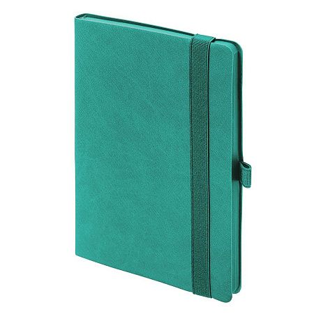 Ежедневник Flexy Line Linen А5, бирюзовый/бирюзовый, недатированный, в гибкой обложке, с резинкой и петлей для ручки