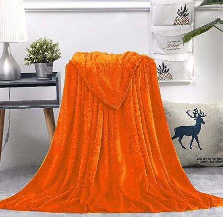 Плед мягкий флисовый Super Soft  Comfort Travel, 125*170 см, оранжевый