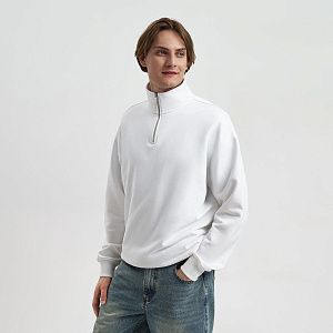 Толстовка на молнии унисекс Флоу (Flow), белая, размер 5XL/6XL
