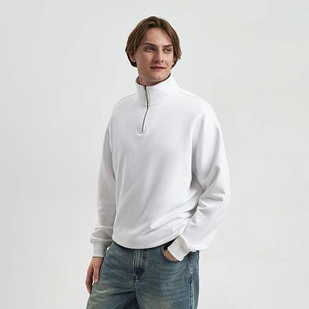 Толстовка на молнии унисекс Флоу (Flow), белая, размер 5XL/6XL