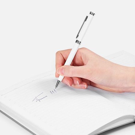 Ручка шариковая Finn Chrome, белая