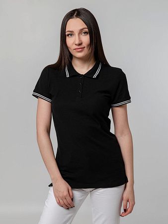 Рубашка поло женская Virma Stripes Lady, черная, размер XL