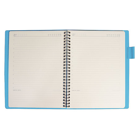 Ежедневник Flexy Verde Sivilia B5 на пружине, серо-голубой, недатированный, в гибкой обложке