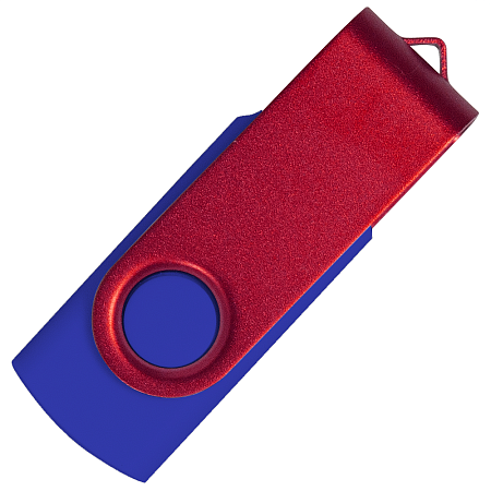 Флеш накопитель USB 2.0 Twister Сolor Mix 16GB, пластик Софт Тач/металл, синий/красный