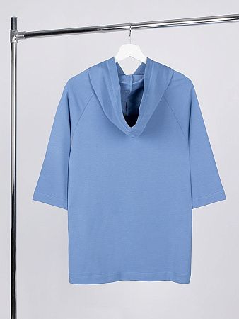 Футболка оверсайз унисекс с капюшоном Neofit, синяя, размер M/L