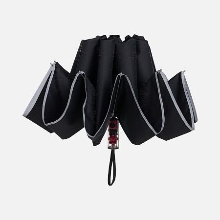 Зонт наоборот складной Futurum со светоотражающим кантом, черный