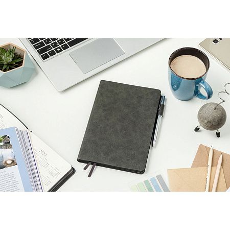 Ежедневник Flexy Asstra Petrus A5, темно-серый, недатированный, в гибкой обложке