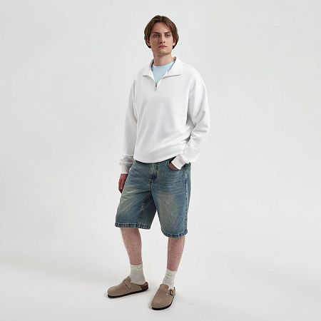 Толстовка на молнии унисекс Флоу (Flow), белая, размер 5XL/6XL