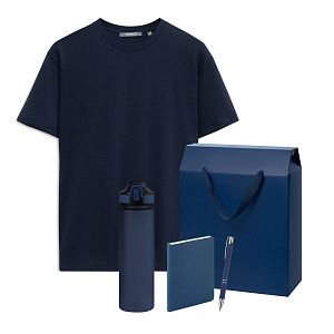 Набор с одеждой KRIS (футболка, термокружка, блокнот, ручка), черный, S