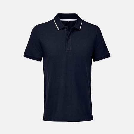 Рубашка поло унисекс Palermo, темно-синяя с белым, размер XS