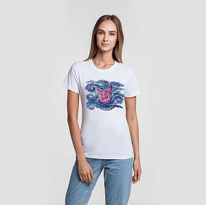 Футболка женская «Ван-Пиг», белая под нанесение