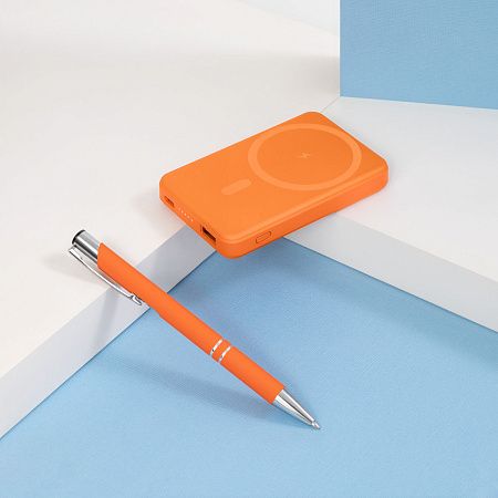 Внешний аккумулятор Largo PD 5000mAh с функцией беспроводной зарядки 15W, оранжевый