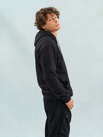 Худи унисекс Cameron, черное с серым меланжем, размер M